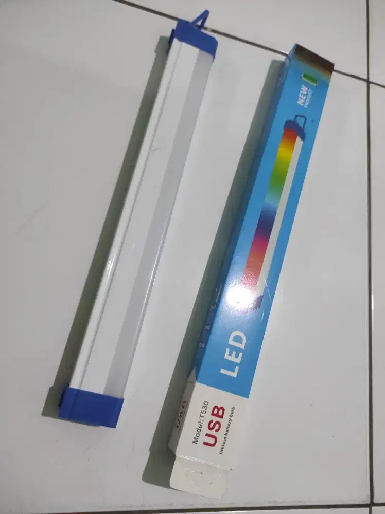 Lampu neon LED TL T5 USB charger warna ungu 30cm