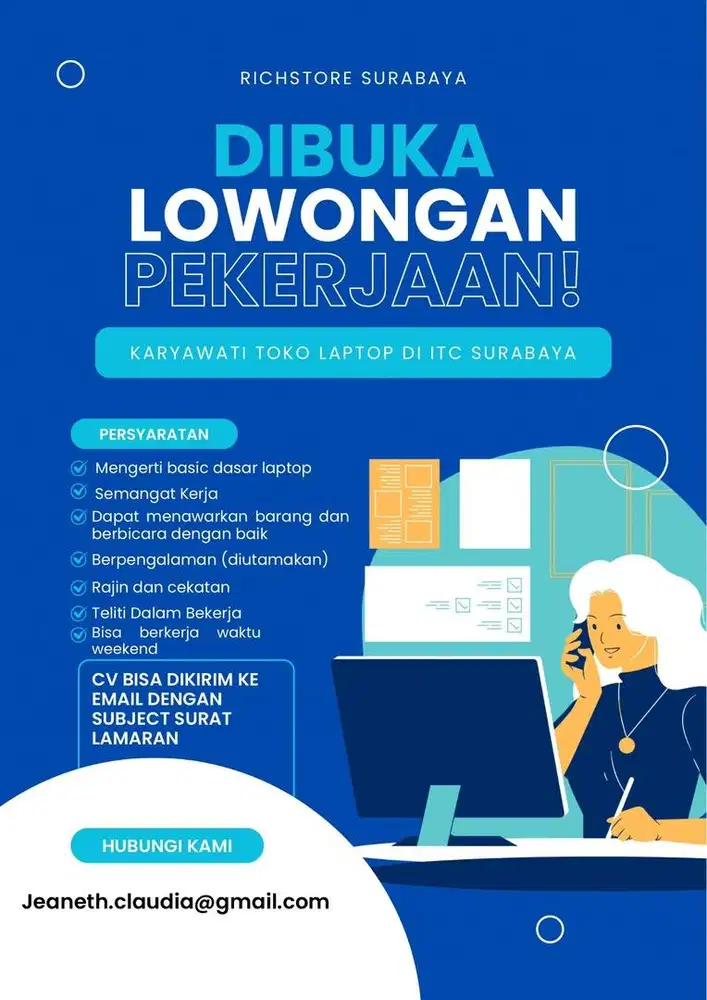 dicari karyawati jaga toko