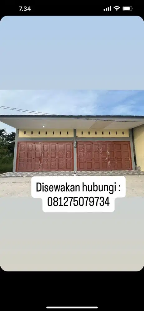 Disewakan mini ruko 2 pintu per tahun
