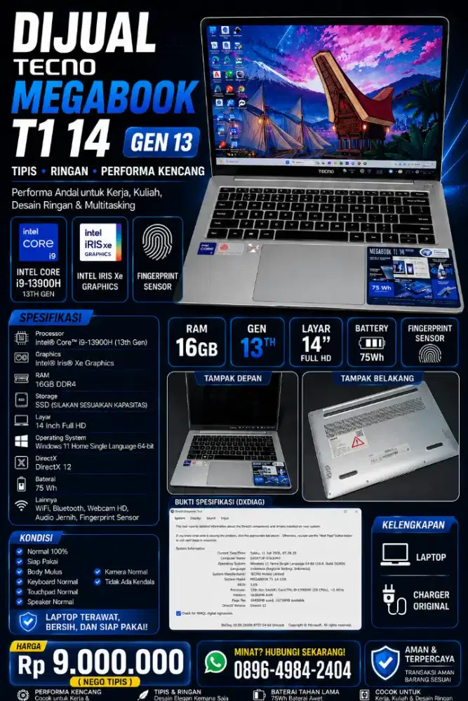 Laptop Tecno Megabook T1 14