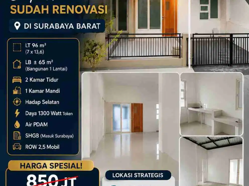 Rumah homey minimalis tenang di kawasan perumahan Surabaya Barat