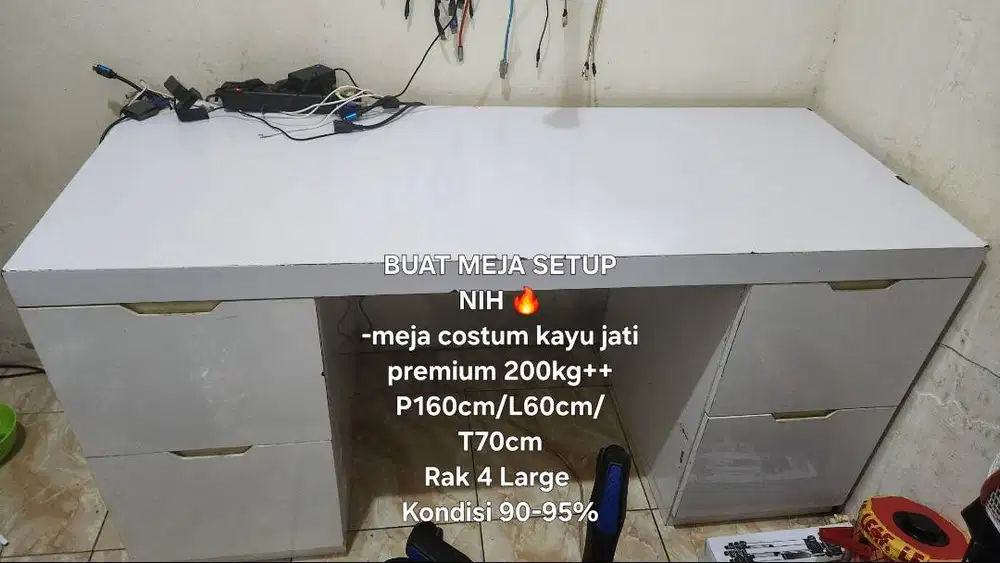 Meja laci costum kayu jati premium 200kg++ P160cm/L60cm/T70cm Laci 4