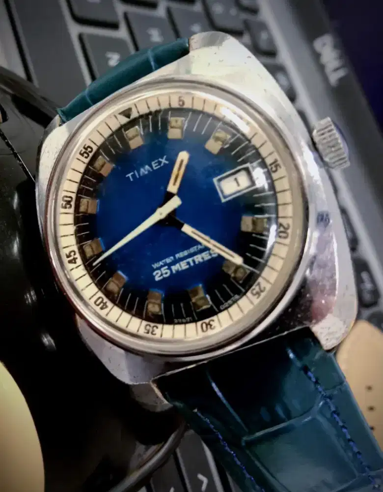 Timex Diver 27671 Automatic Original UK. Strap rantai panjang.