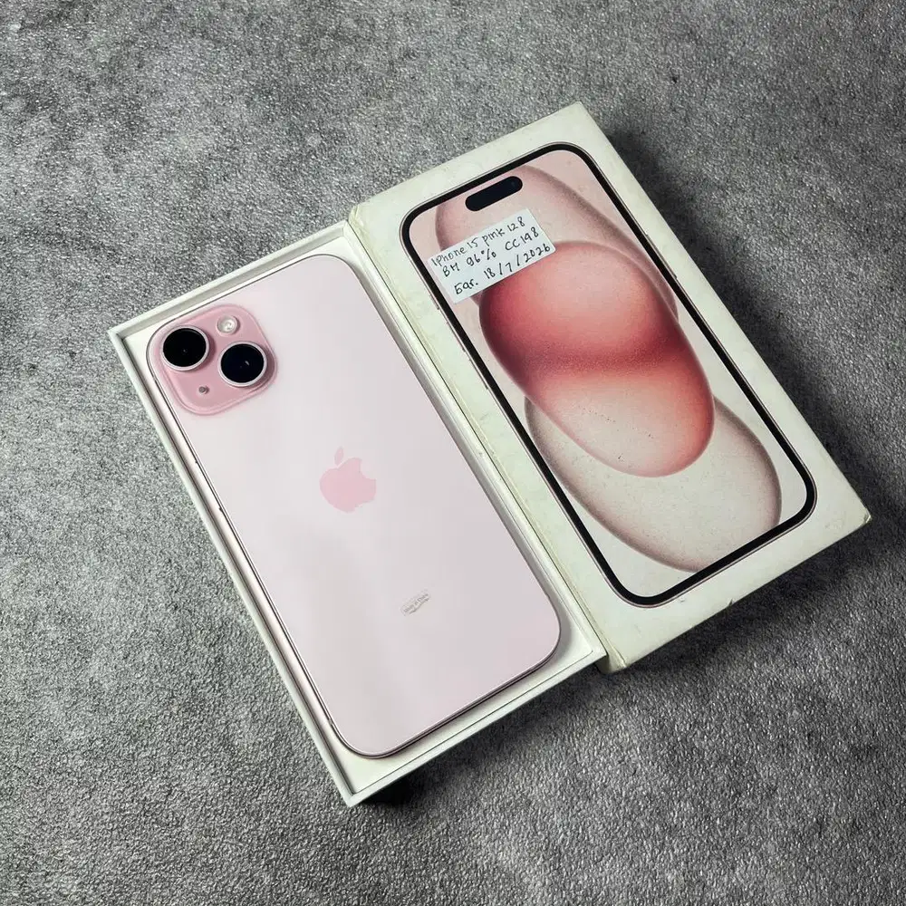 Iphone 15 128GB Pink Garansi 18/7/26 BH 96 CC 148 Ibox