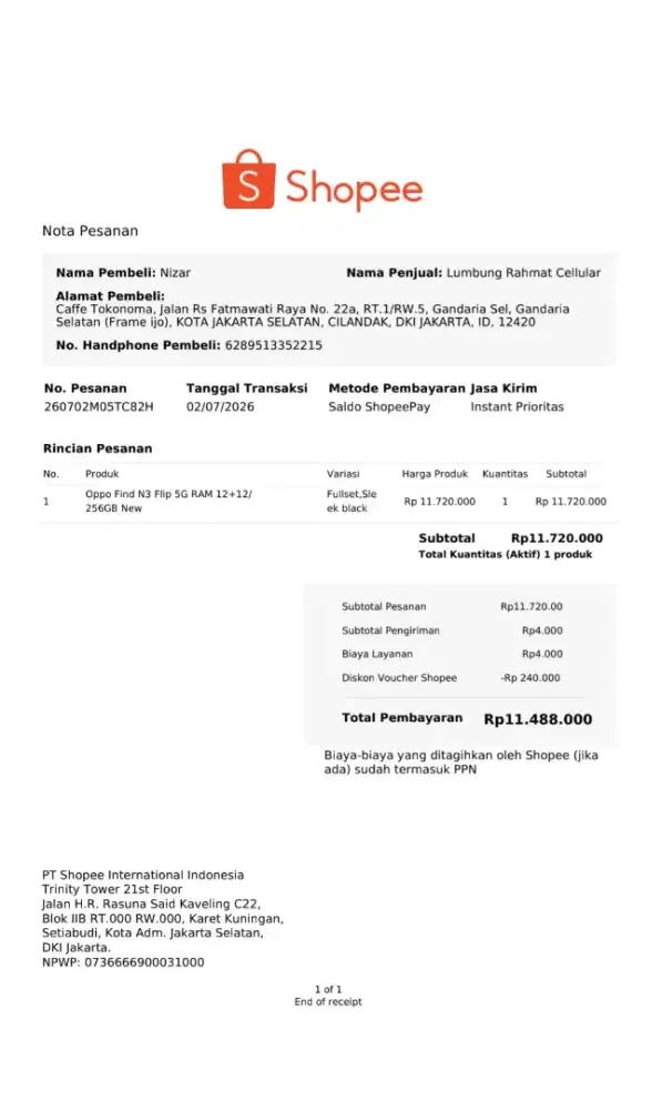 Oppo find n3 flip lengkap