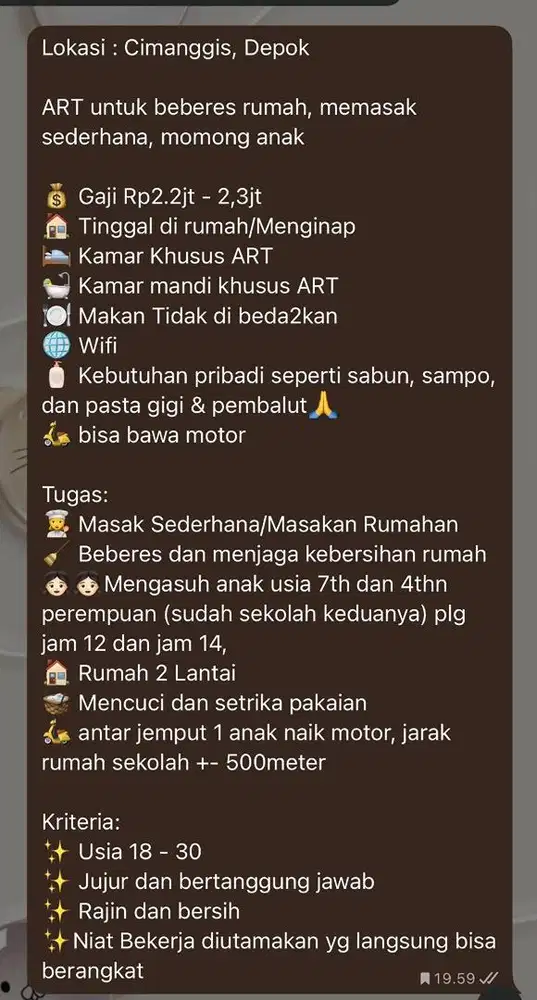 Dibutuhkan art momong