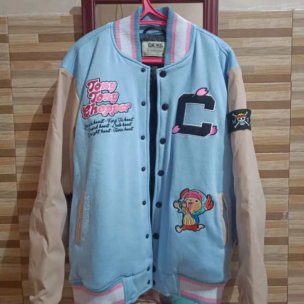 W.ESSENTIÈLS x One Piece Tony Tony Chopper Collegiate Varsity Blue