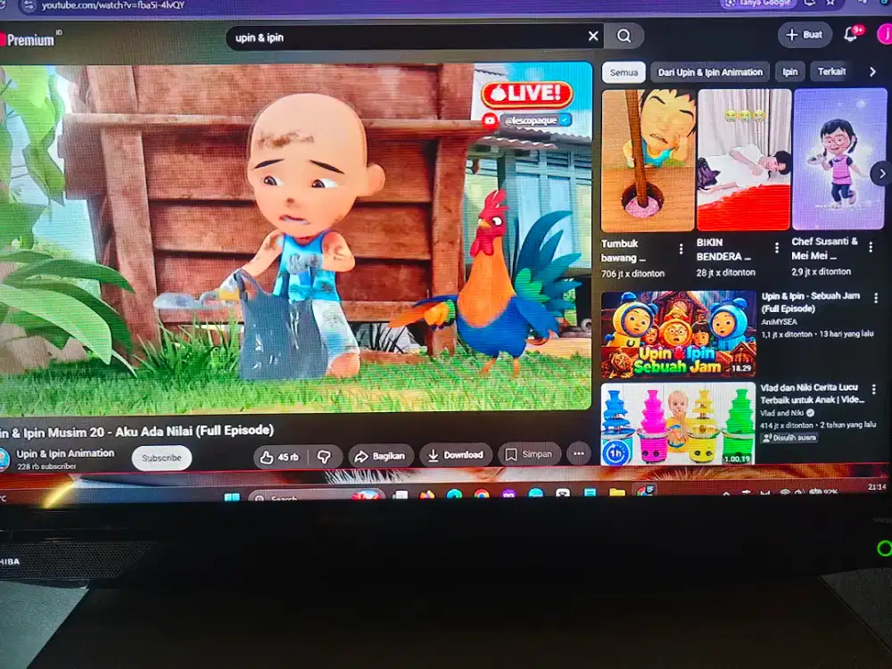 Toshiba LED TV 32 Inch 32P1300VJ - Normal Mulus