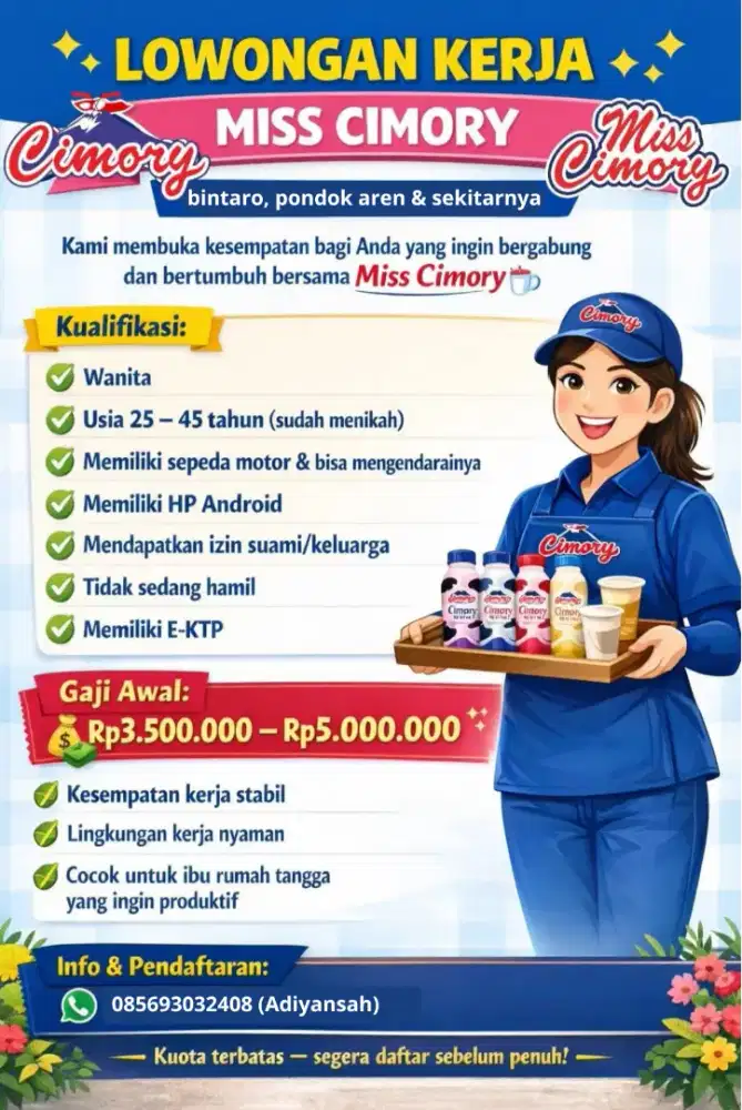 Lowongan sales miss cimory