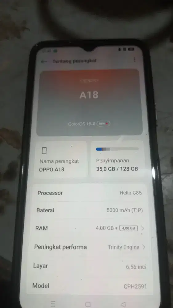Oppo A18 ram 4+4/128