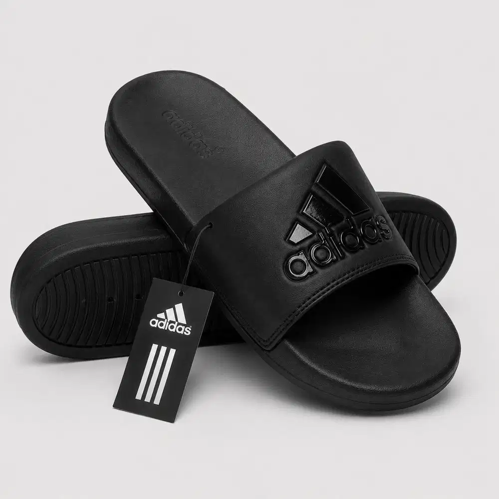 Sandal Slop Pria Hitam Empuk / Sandal Slide Cowok Casual Premium⁠