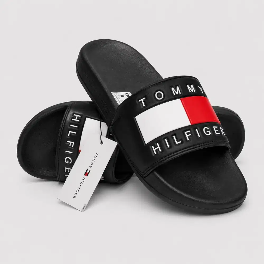 Sandal Slop Pria Hitam Empuk / Sandal Slide Cowok Casual Premium⁠