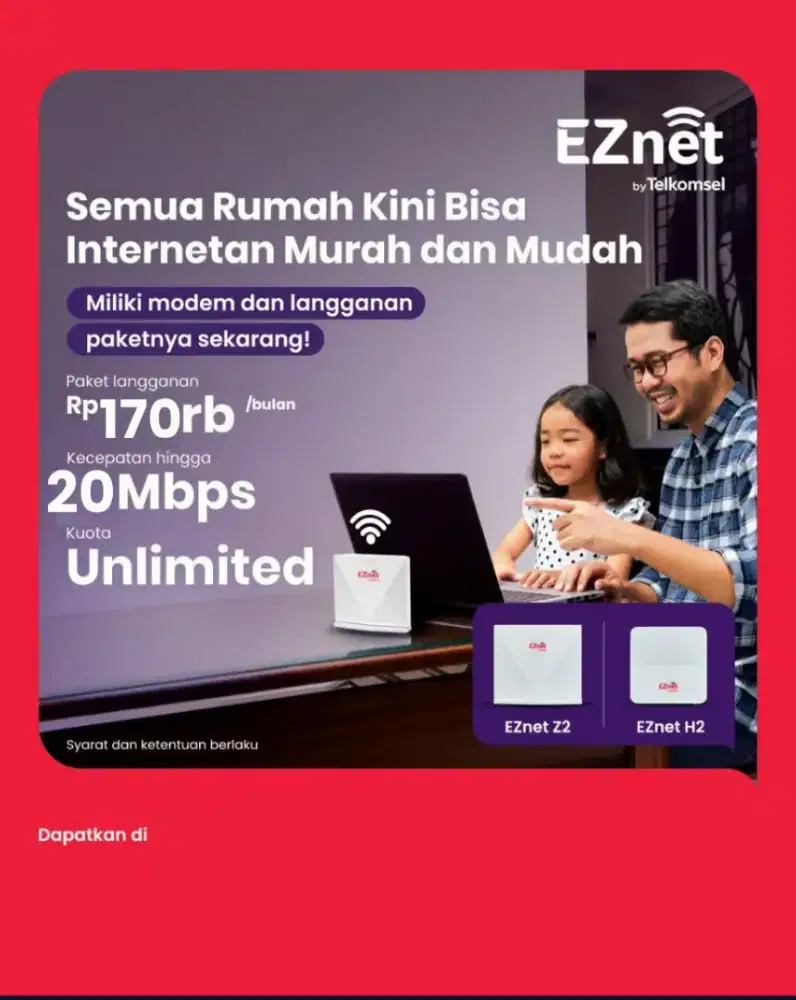 MODEM EZNET - INTERNET - WIFI - RUMAH