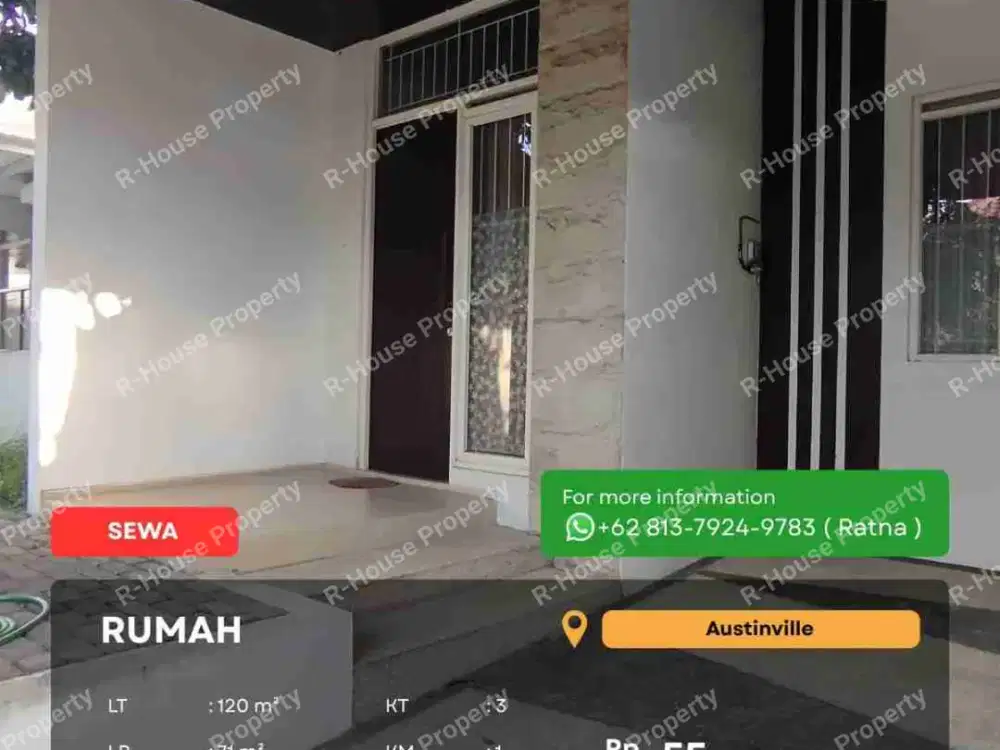 Rumah Sewa Semi Furnished Austinville