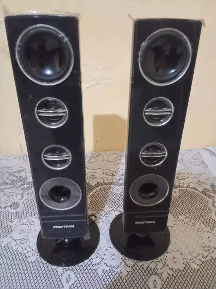 SPEAKER TOWER TV POLYTRON LIKE NEW NORMAL NOMINUS MULUS PLASTIKAN JOSS