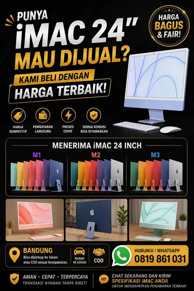 Dibeli ditampung semua imac 24 inch seri M1 M3 M4 harga tinggi