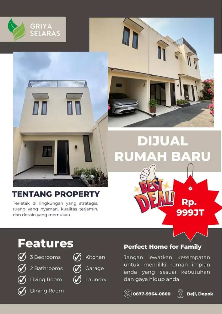 DIJUAL RUMAH BARU DI BEJI DEPOK