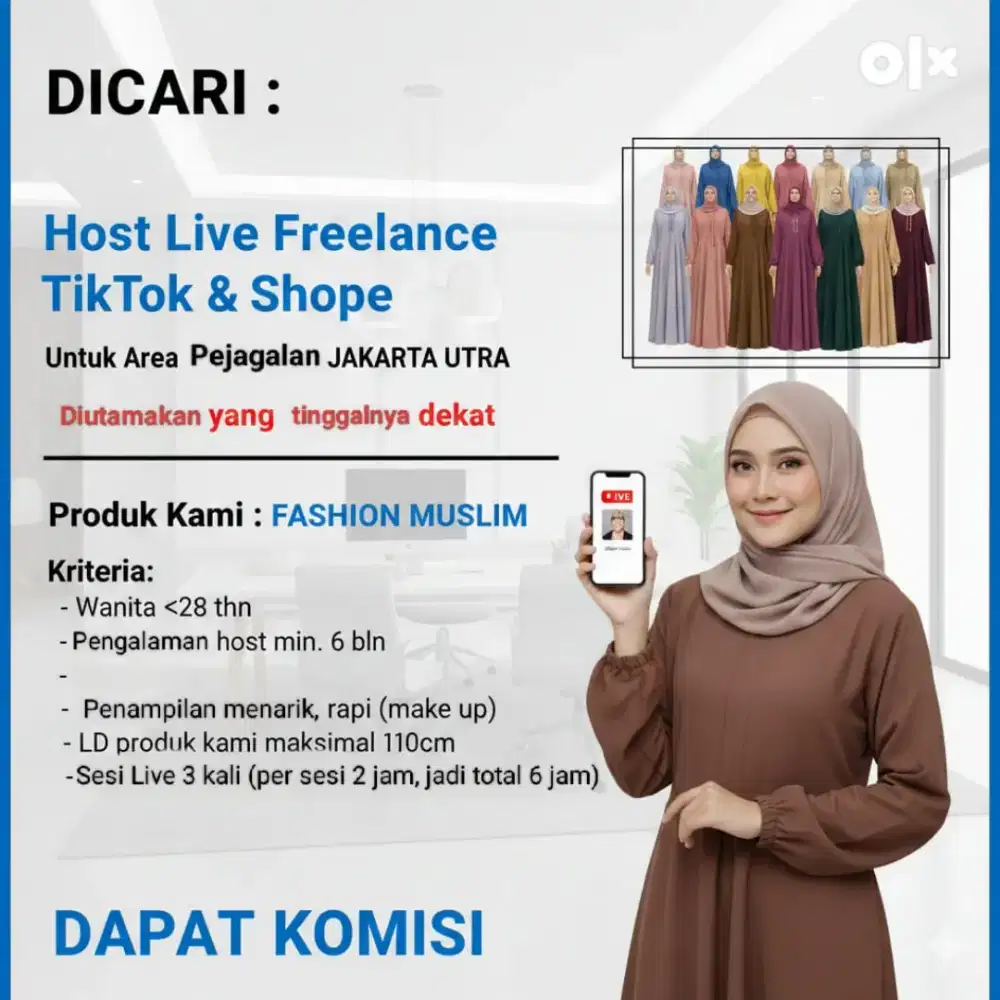 Host pengalaman live Freelance tiktok shopee