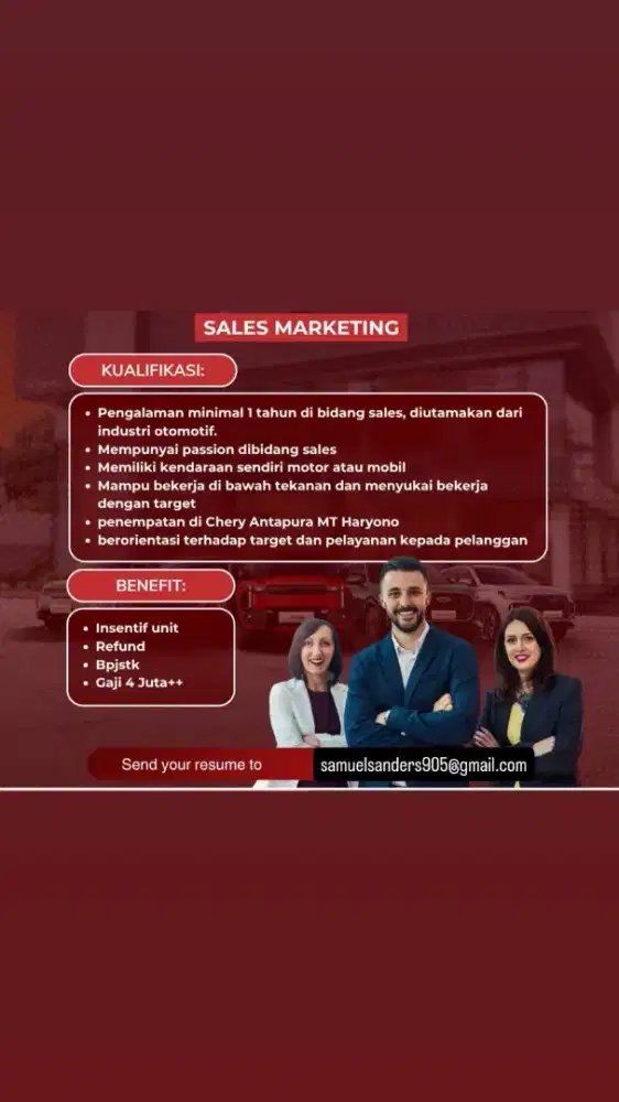 LOWONGAN KERJA SALES CHERY
