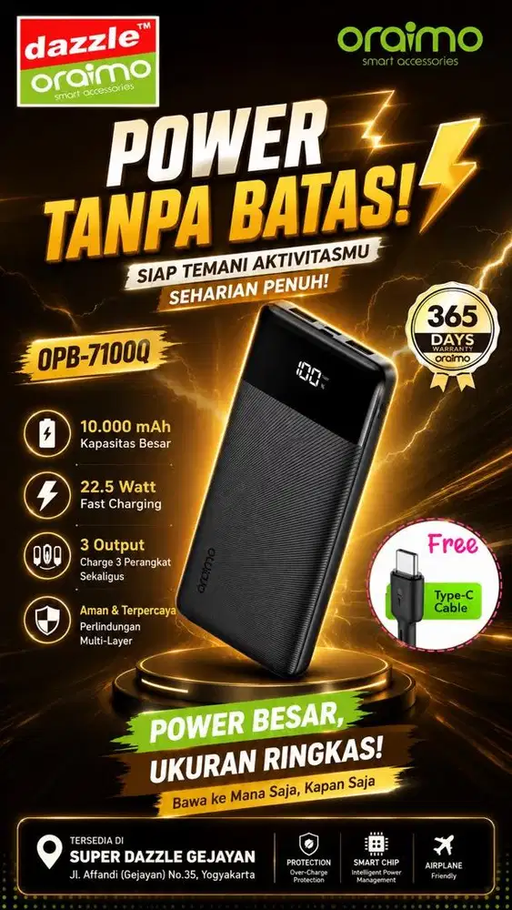 Powerbank Oraimo 10.000mAh OPB-7100Q
