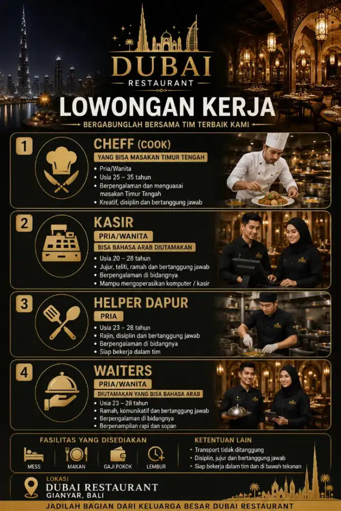 Lowongan Dubai Restaurant