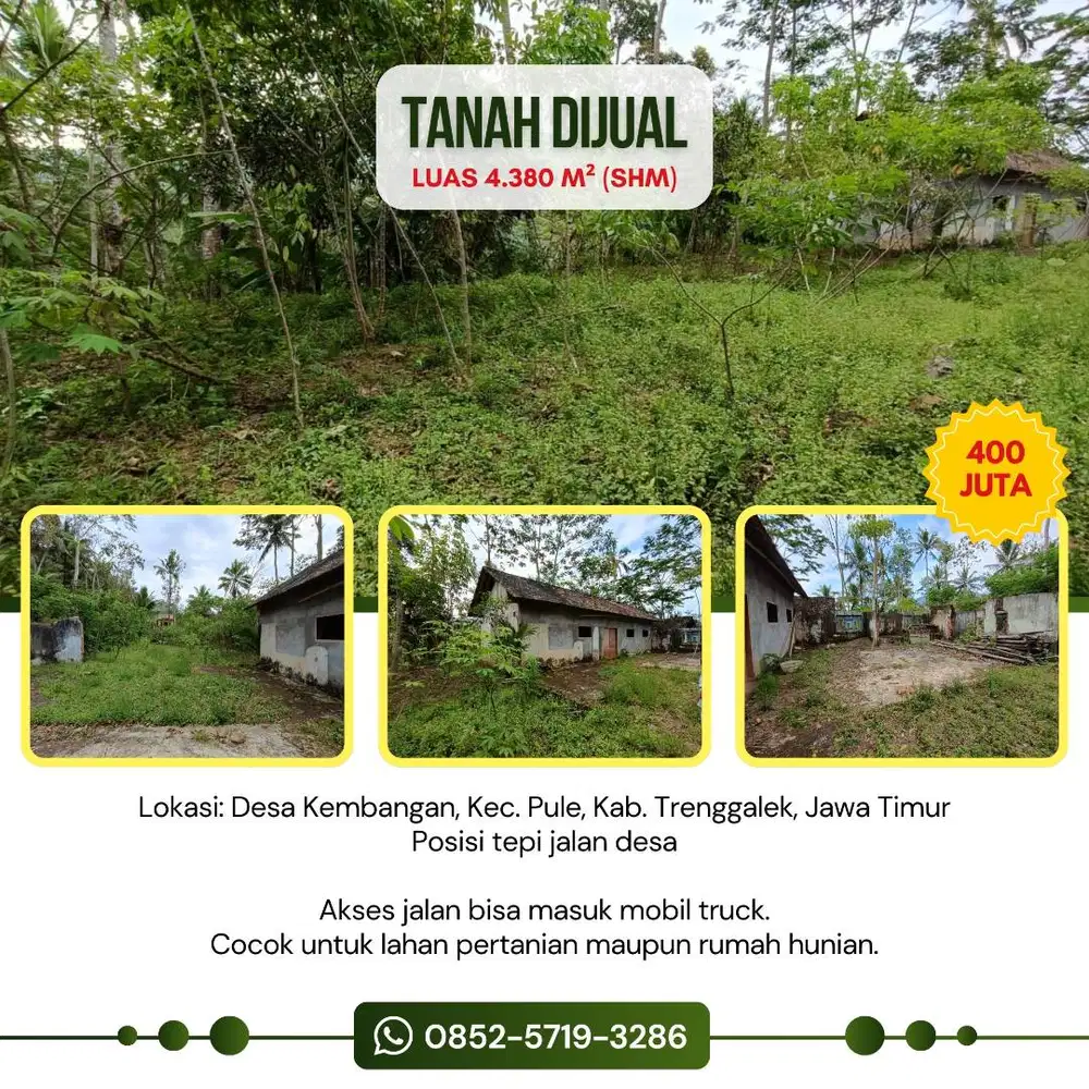 Tanah Pertanian/Perkebunan/Hunian, 4.380 m² (312 ru) SHM