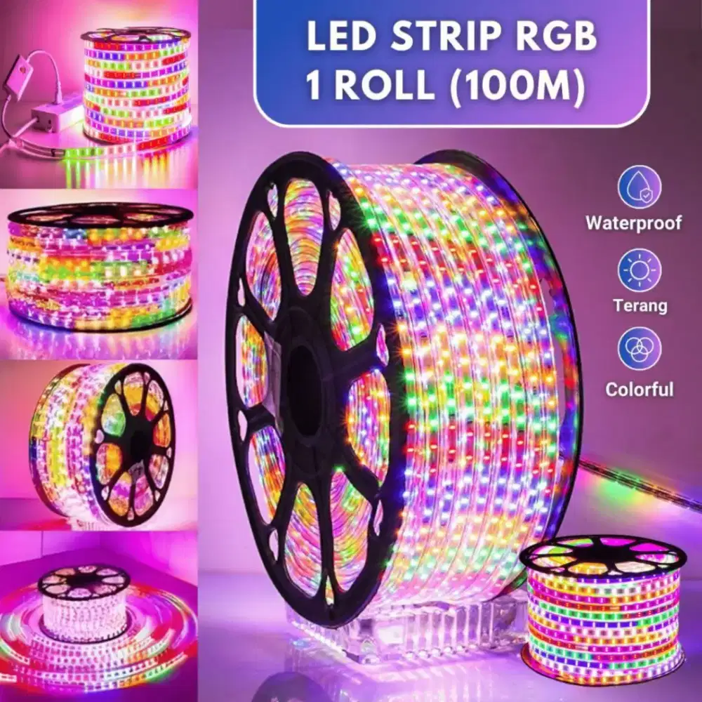 LED strip selang RGB warna warni 100m