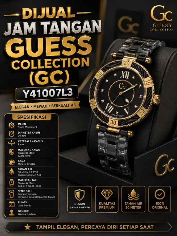 Dijual Jam Tangan Guess Collection (GC) Y41007L3