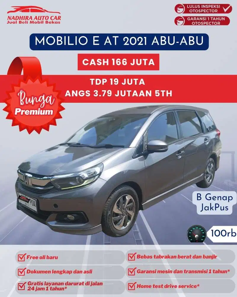 Angsuran 3 Jutaan Mobilio E AT 2021 Abu