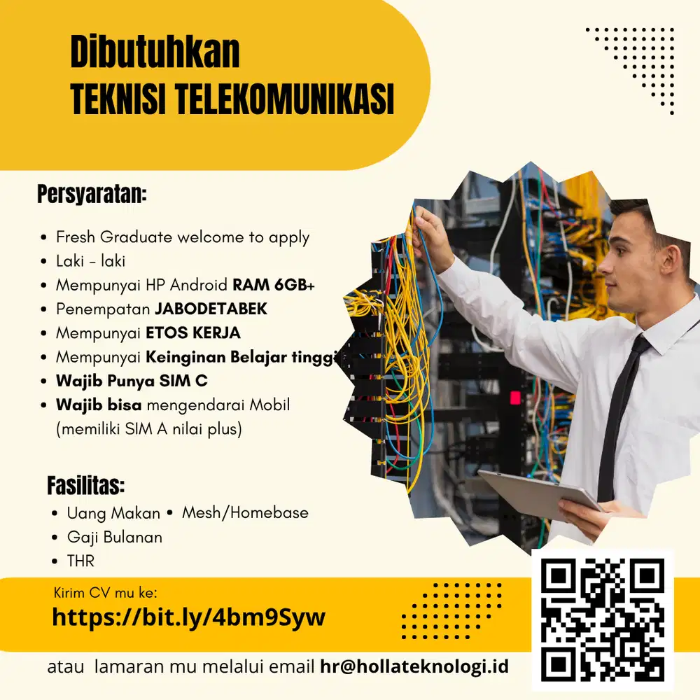 Lowongan Teknisi Telekomunikasi