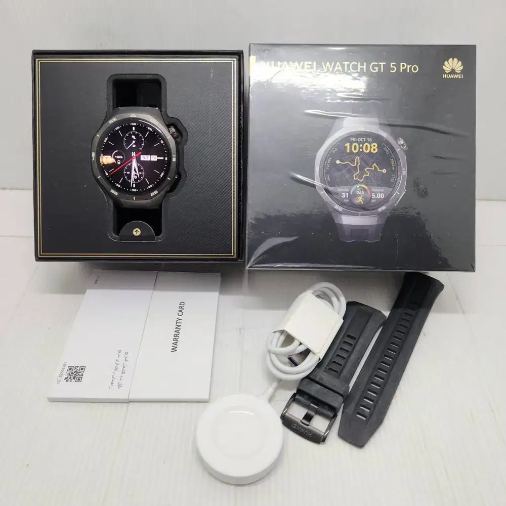 LIKE NEW GARANSI ON! HUAWEI WATCH GT 5 PRO 46MM BLACK SPORTS  EDITION