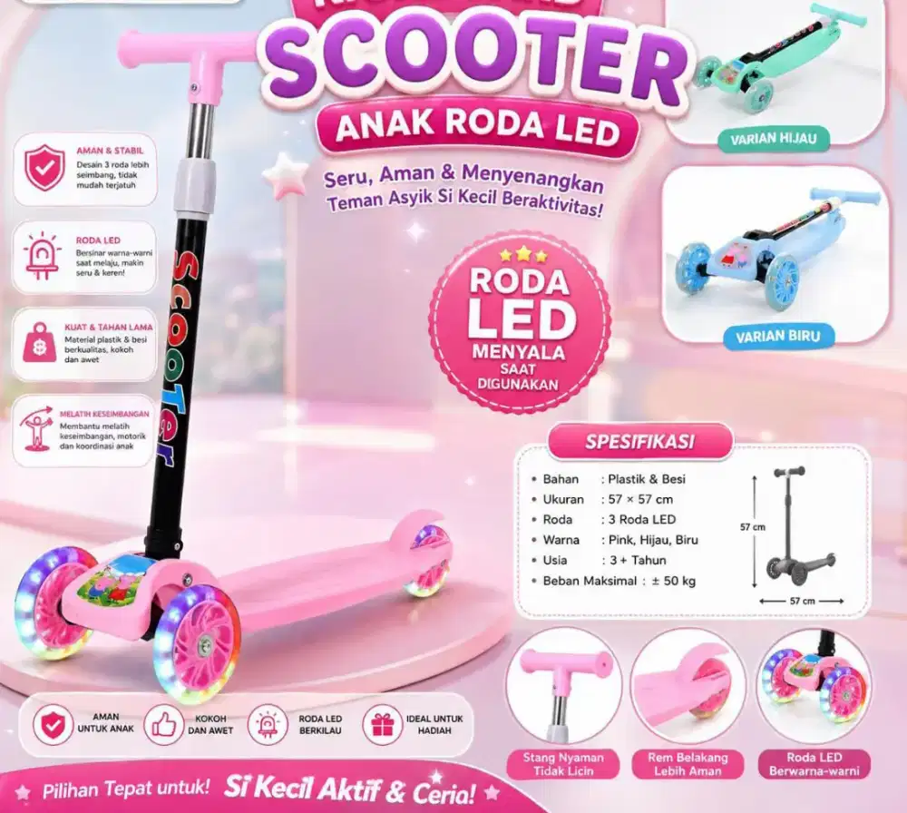 Scooter Anak Roda Led