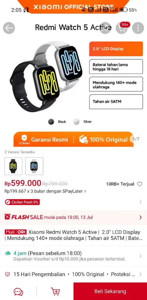 New segel headset Xiaomi watch 5 active garansi resmi