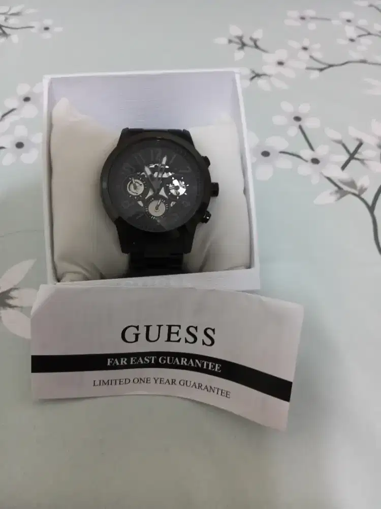 Jam Tangan Pria Guess Parker GW0627G3 Black Original Lengkap Box NEGO