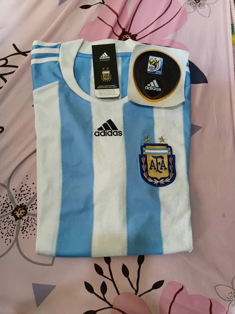 Jersey Original Argentina Home WC2010 ADIDAS Bonus Stiker WC2010