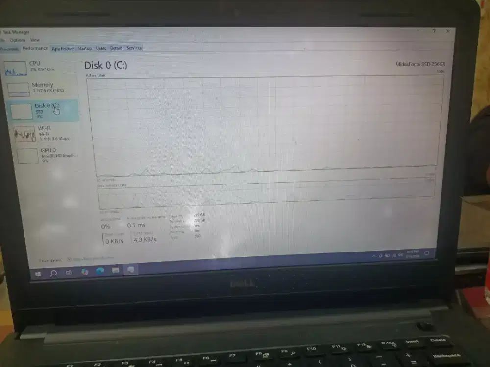 lactop dell inspiron 3458 ram 8 ssd 256 core i3 minus Bercak d layar
