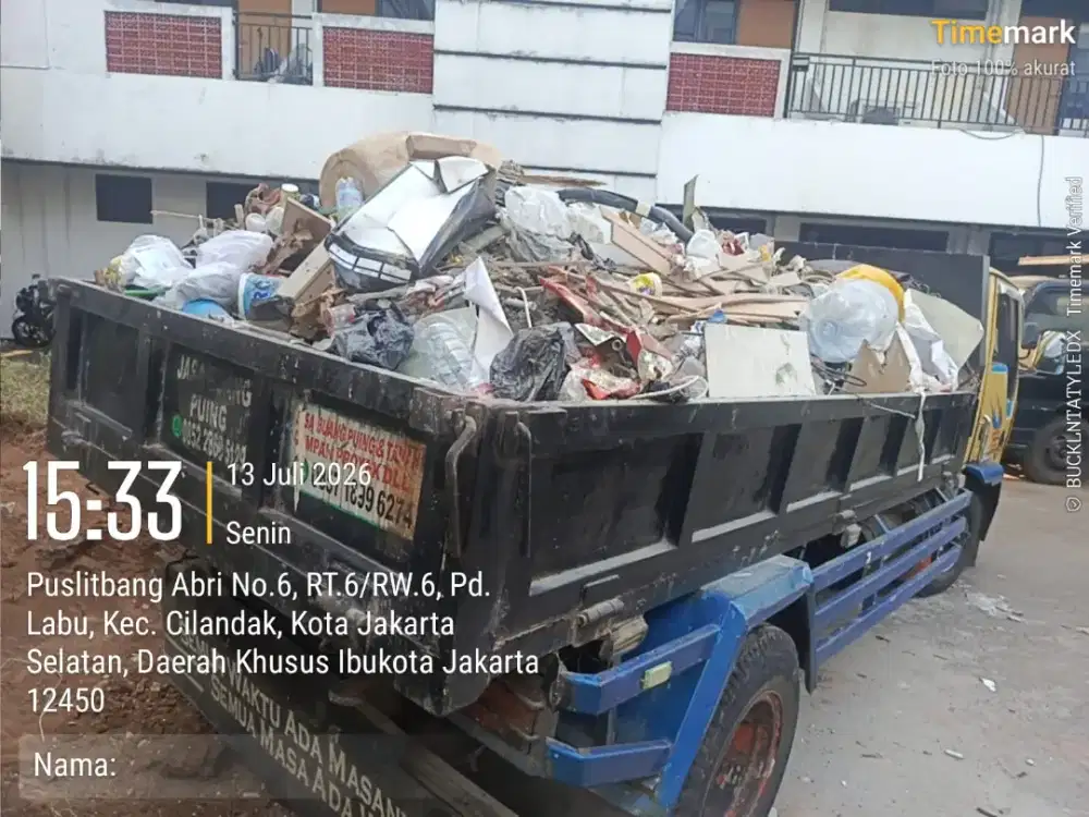 Jasa buang puing dan angkutan sampah