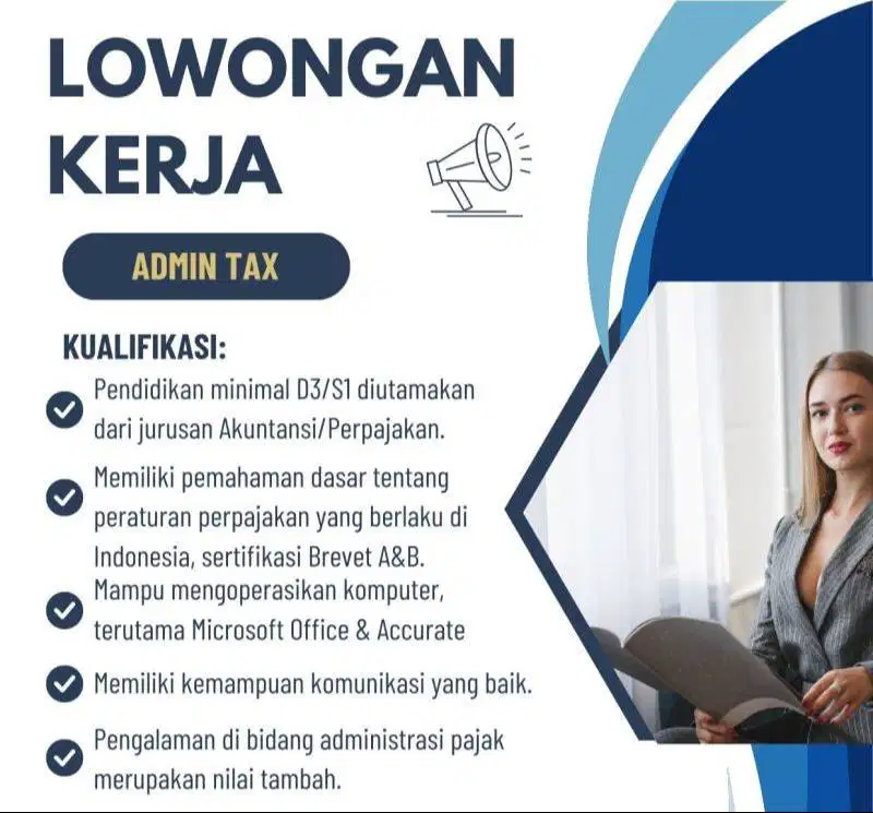 Lowongan Admin Pajak