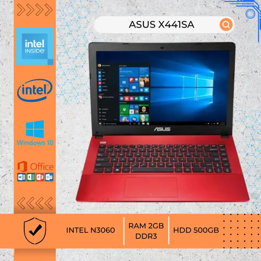 LAPTOP BEKAS ASUS X441SA INTEL N3060 RAM 2GB DDR3 HDD 500GB 14INCH