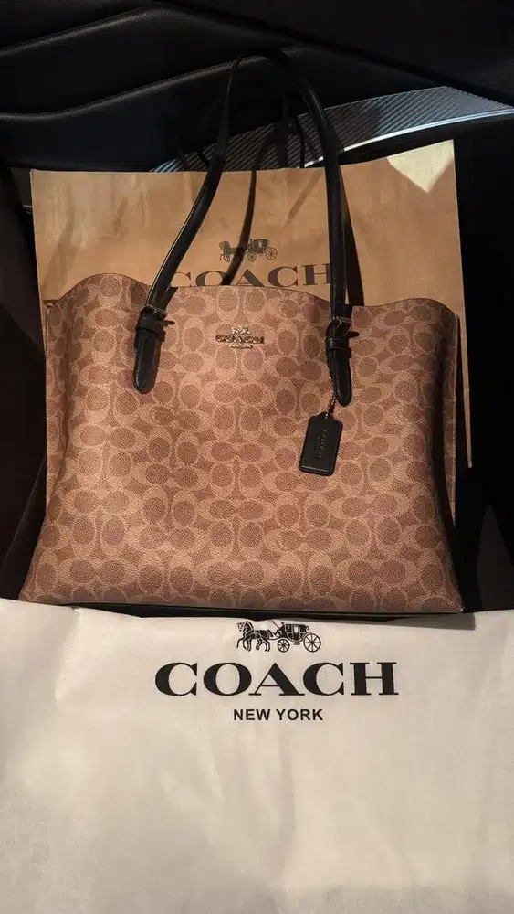 Tas Coach Mollie Tote Signature Canvas