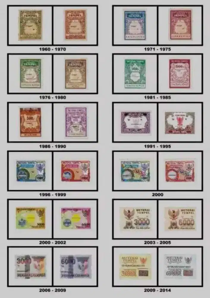 materai lama jadul kuno koleksi lengkap