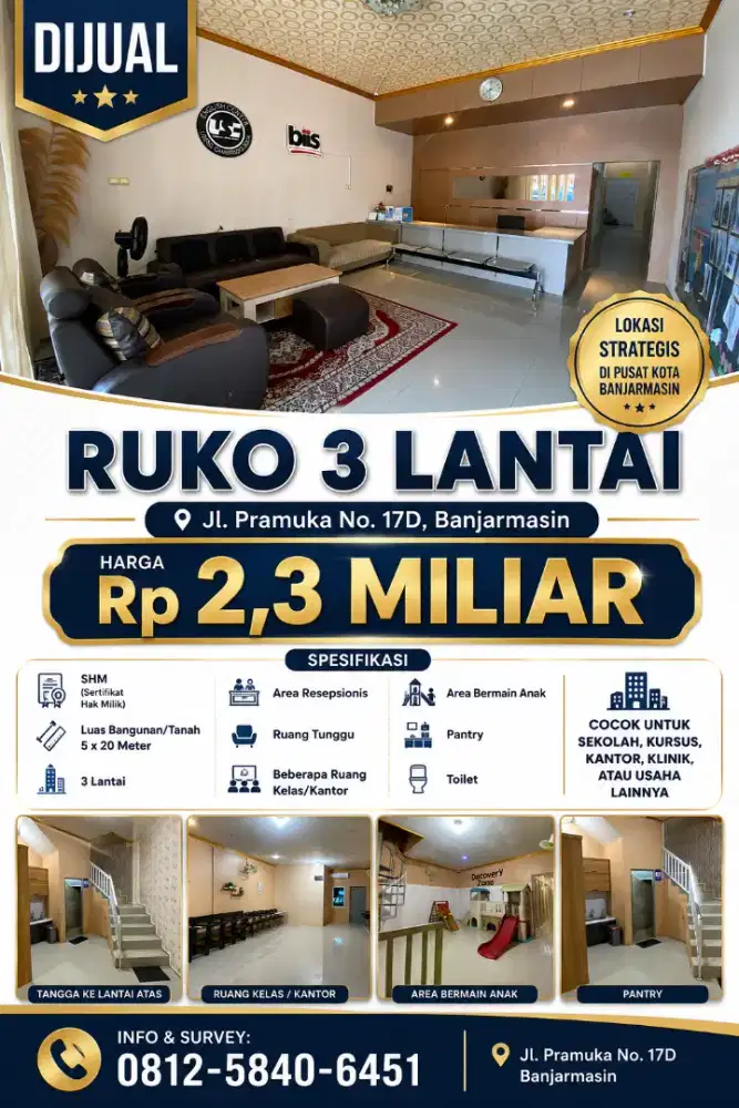 DIJUAL RUKO PINGGIR JALAN RAYA PRAMUKA
