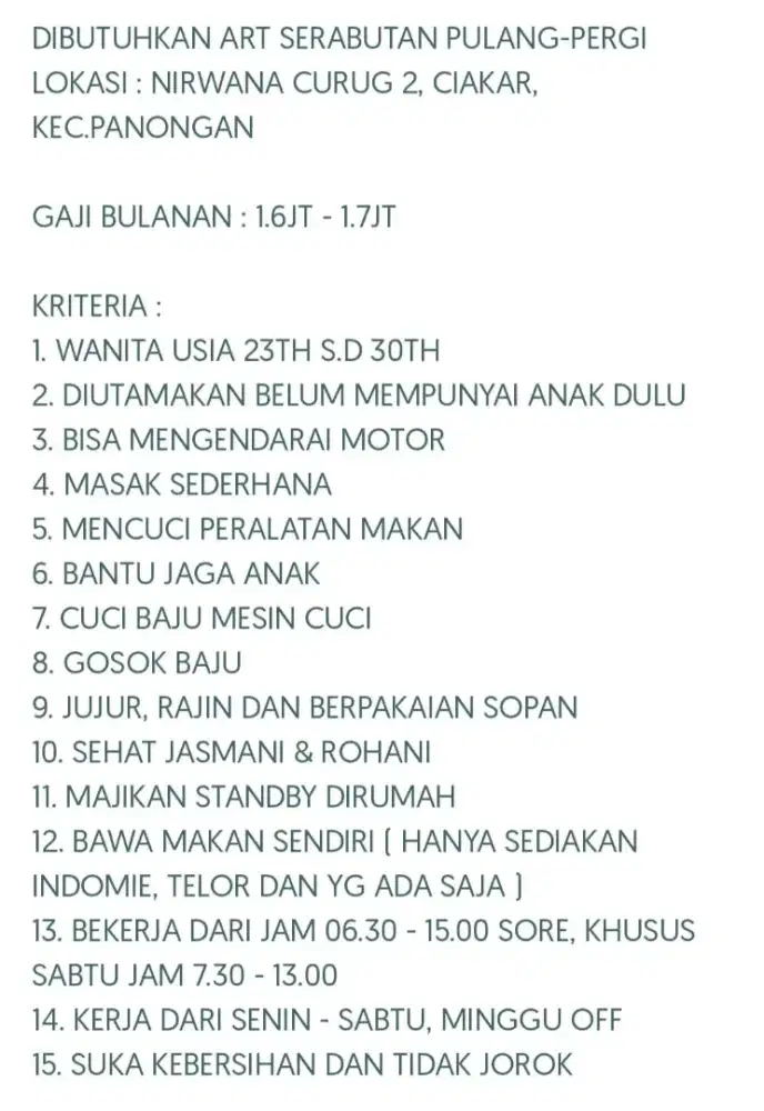 Dibutuhkan ART di wilayah ciakar