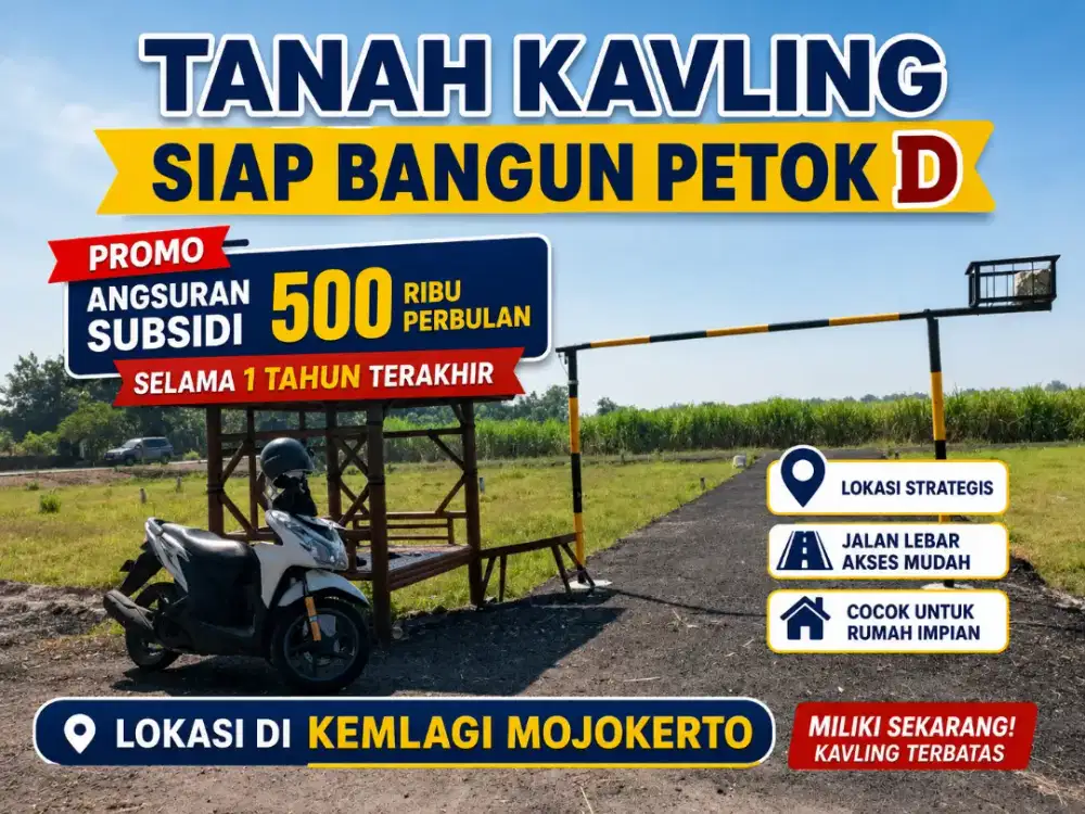 TANAH KAVLING SIAP BANGUN BERSUBSIDI DI KEMLAGI MOJOKERTO