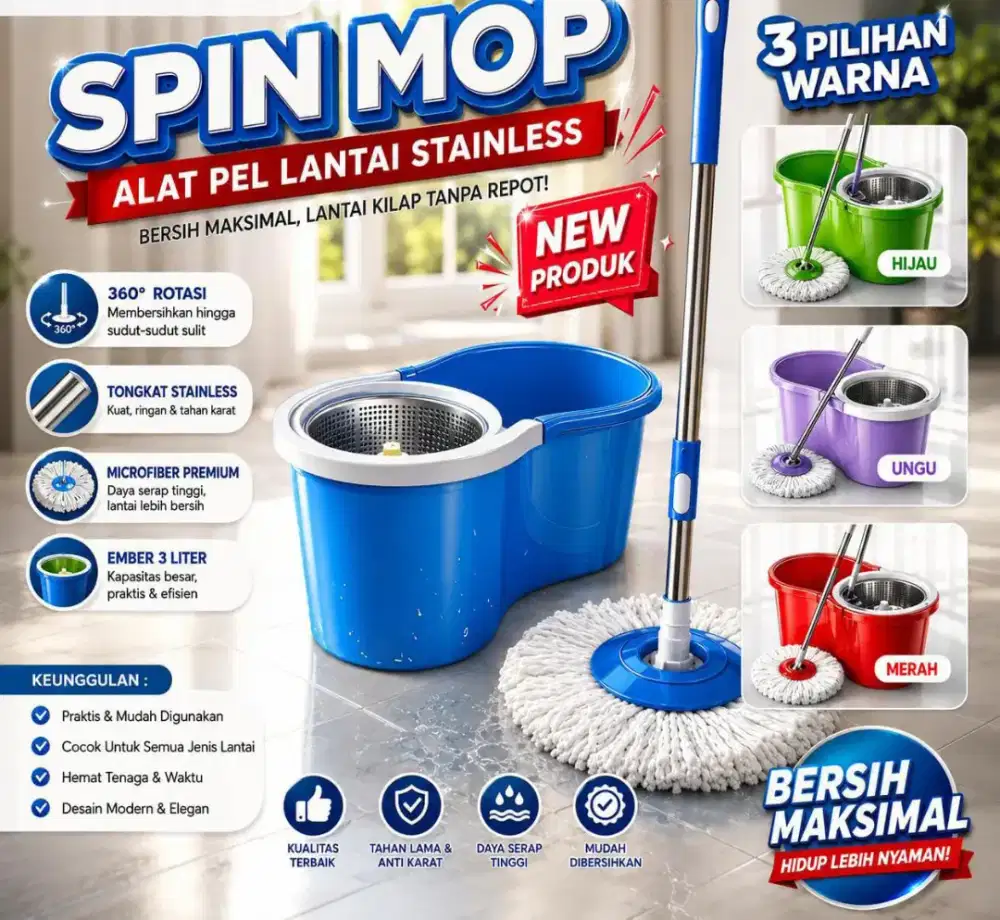 Peralatan Alat Pel (Spin Mop)