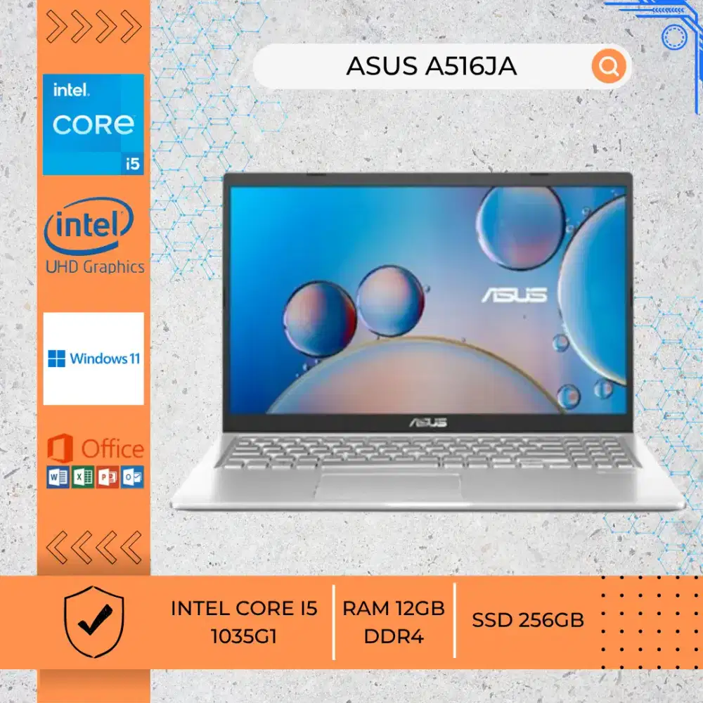 LAPTOP BEKAS ASUS A516JA INTEL CORE I5-1035G1 RAM 12GB SSD 256GB 15,6I