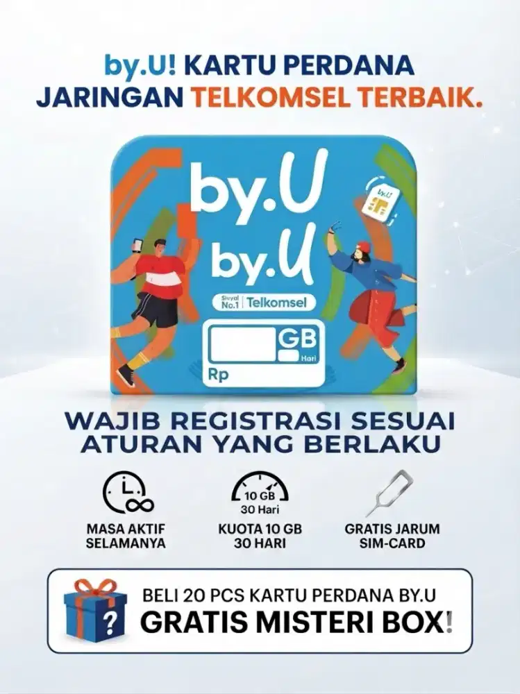 Kartu byu segel baru gratis kuota 10 GB