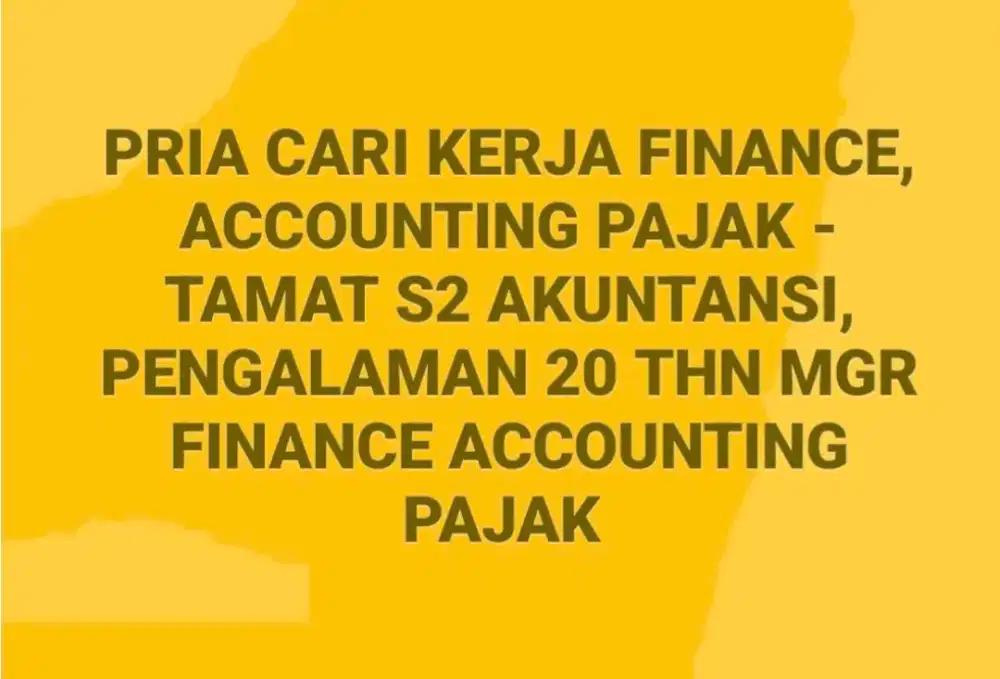 Pria cari kerja finance accounting pajam