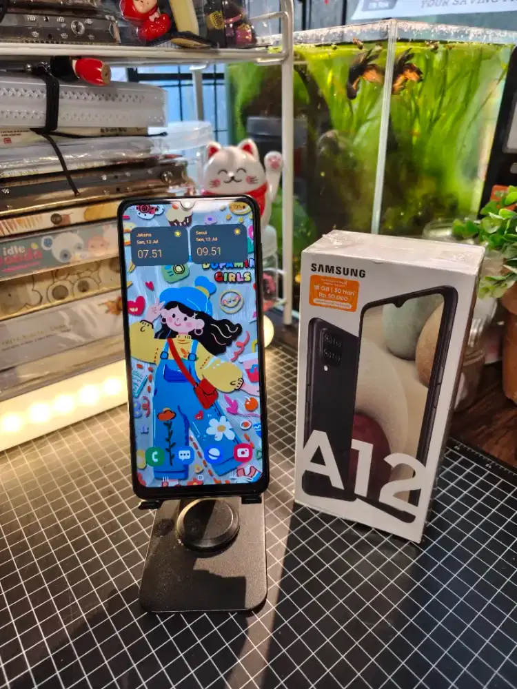 DIJUAL SAMSUNG A12 TAHUN 2021 / WARNA BLACK RAM 4 / 128