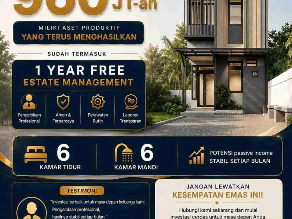 Investasi kos potensi omzet lebih Rp100juta/thn.Dekat kampus IPB Bogor